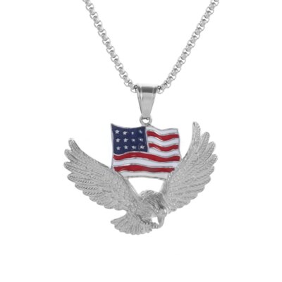 American Feel-Collier Eagle avec pendentif à breloque en alliage, bijoux de déclaration, document en or, haute qualité