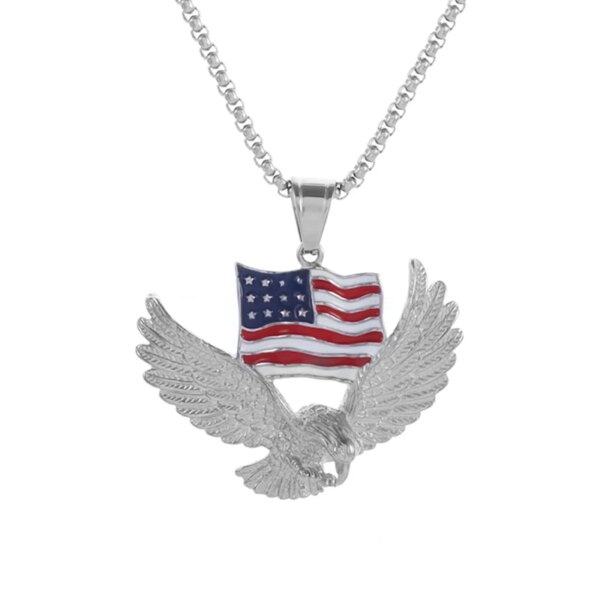 American Feel-Collier Eagle avec pendentif à breloque en alliage, bijoux de déclaration, document en or, haute qualité – Image 4