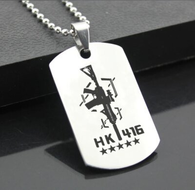 Collier avec pendentif en forme de carte militaire pour filles, chaîne en acier inoxydable, bijoux, cadeau pour Fans, DIY, UMP45