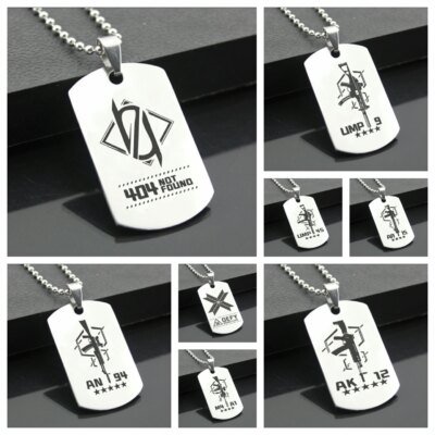 29059-622b93.jpg Collier avec pendentif en forme de carte militaire pour filles, chaĂźne en acier inoxydable, bijoux, cadeau pour Fans, DIY, UMP45