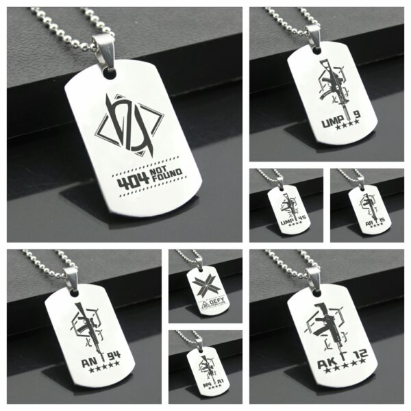 Collier avec pendentif en forme de carte militaire pour filles, chaîne en acier inoxydable, bijoux, cadeau pour Fans, DIY, UMP45