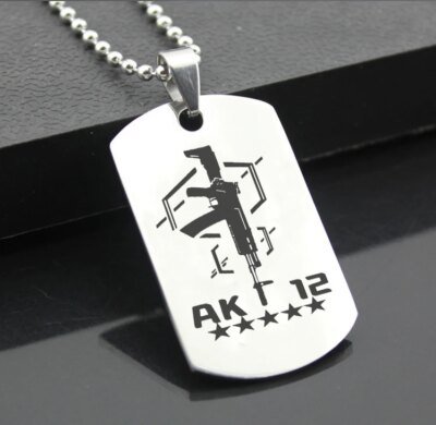 Collier avec pendentif en forme de carte militaire pour filles, chaîne en acier inoxydable, bijoux, cadeau pour Fans, DIY, UMP45