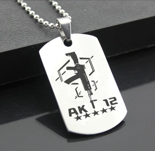 Collier avec pendentif en forme de carte militaire pour filles, chaîne en acier inoxydable, bijoux, cadeau pour Fans, DIY, UMP45 – Image 6