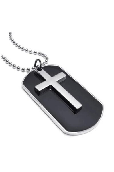 29104-71b728.jpg Collier de bijoux pour hommes et femmes, marqueurs de croix militaires, pendentif d'étiquette de chien de Style militaire avec Promotion de chaîne de 68cm