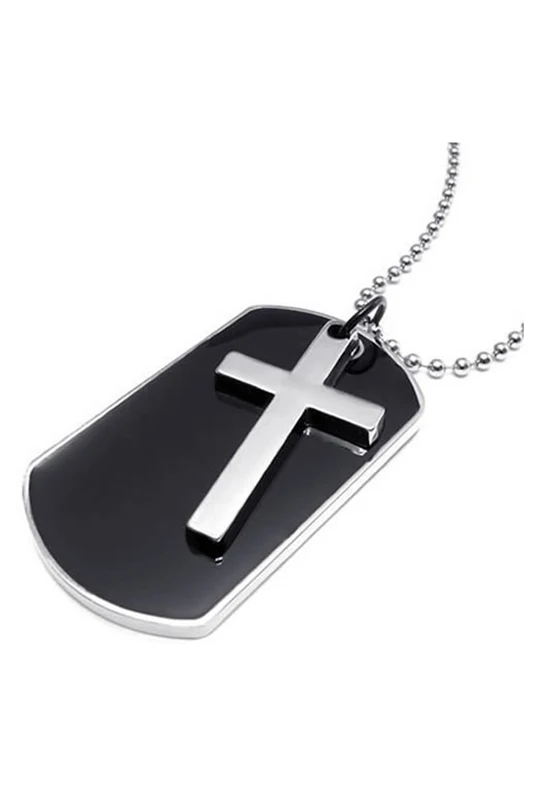 Collier de bijoux pour hommes et femmes, marqueurs de croix militaires, pendentif d'étiquette de chien de Style militaire avec Promotion de chaîne de 68cm – Image 3