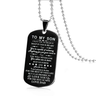 Collier militaire avec inscription "I Want You to Believe", cadeau pour meilleur fils/fille