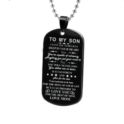 Collier militaire avec inscription "I Want You to Believe", cadeau pour meilleur fils/fille