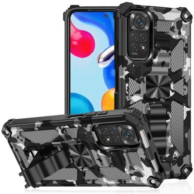 29181-3043d3.jpg Coque antichoc militaire CamSolomon Armor, coque arrière pour Xiaomi Redmi Note 11S, 11, 12 Pro, casque X5 Tage Pro, 5G Redmi 10C, 10A, 9C