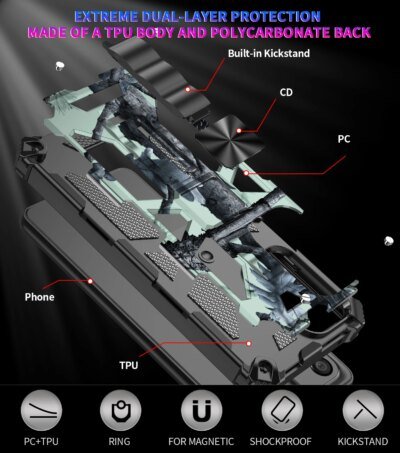 29464-46c6c4.jpg Coque CamSolomon de qualité militaire pour Samsung Galaxy A13, A33, A53, A73, A23, A12, A32, A52, A72, A03S, S21, S22, étui de support de déclinaison ultra intégré