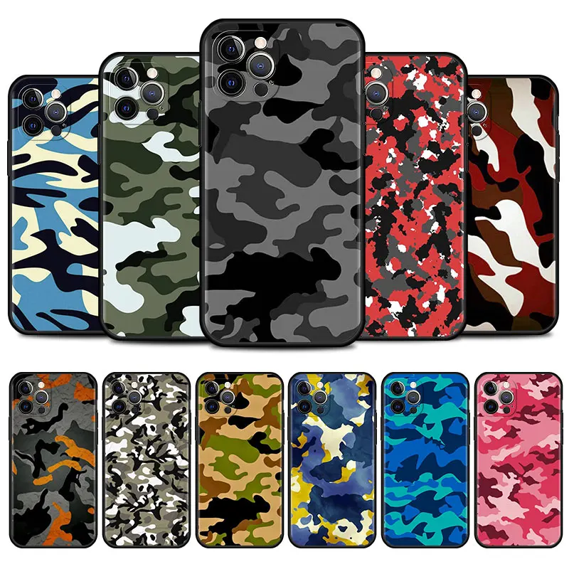 CamSolomon-Coque de téléphone militaire en TPU pour iPhone, Camo Cover, 11, 12, 13 Pro Max, 14 Plus, 12 Mini, Poly X, XS MAX, SE, 7, 8