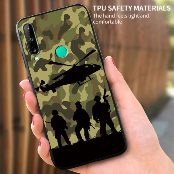 CamSolomon-Coque de téléphone portable souple, étui de protection, style militaire, armée, noir, pour Huawei P30 P40 Lite E P10 P20 P50 Pro Plus P Smart Z 2021