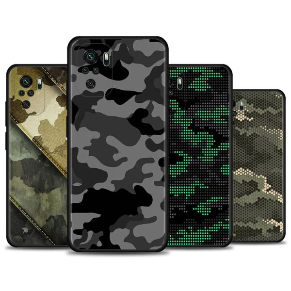 Coque de téléphone motif camouflage camouflage militaire, housse pour Redmi Note 10 Pro Max 9 9T 9S 8 8T 7 K40 Pro Plus 9 9A 9C