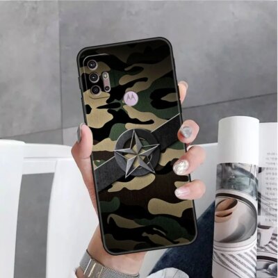 30138-e51418.jpg Coque Camouflage militaire verte pour Motorola Moto, pour modèles G30, G60, G22, G50, G31, G200, G9 Play, G9 Plus, G8 Power Edge, 20 One Fusion