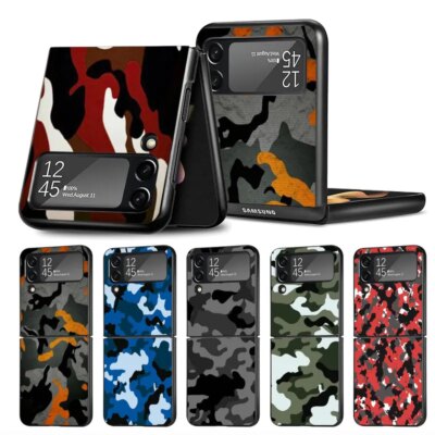 Coque de téléphone pour Samsung Galaxy ZFlip3 ZFlip Z Flip 4 Z Flip 3 5G Flip4 ZFlip3 Back Black CamSolomon Camo Military