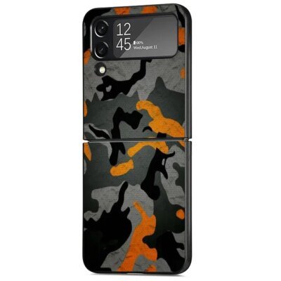 Coque de téléphone pour Samsung Galaxy ZFlip3 ZFlip Z Flip 4 Z Flip 3 5G Flip4 ZFlip3 Back Black CamSolomon Camo Military