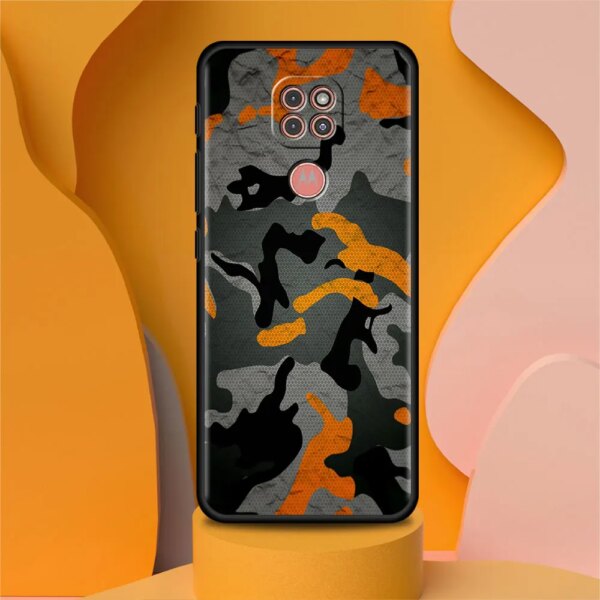 Coque Camouflage militaire verte pour Motorola Moto, pour modèles G30, G60, G22, G50, G31, G200, G9 Play, G9 Plus, G8 Power Edge, 20 One Fusion