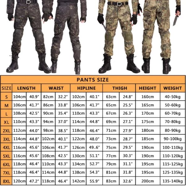 pantalon militaire homme tactiques camouflage multi-poches pour hommes – Image 2