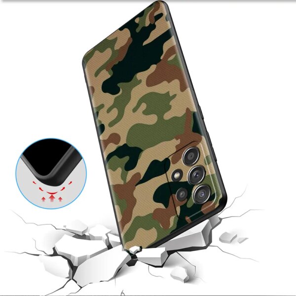 Coque Militaire Vert Noir mn Coque pour Samsung Galaxy, A52, A12, A32, A51, A71, A21s, A13, A72, A73, A50, A31, A02s, A22, A70