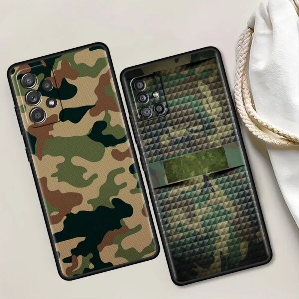 Coque Militaire Vert Noir mn Coque pour Samsung Galaxy, A52, A12, A32, A51, A71, A21s, A13, A72, A73, A50, A31, A02s, A22, A70