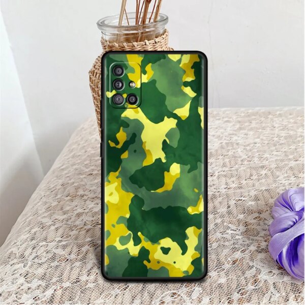 Coque Militaire Vert Noir mn Coque pour Samsung Galaxy, A52, A12, A32, A51, A71, A21s, A13, A72, A73, A50, A31, A02s, A22, A70