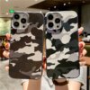 coque de téléphone noire, coque antichoc, armée camouflage
