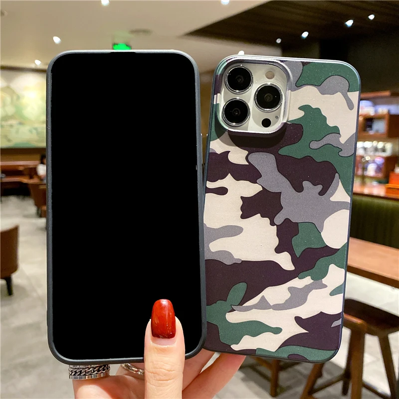 coque de téléphone noire, coque antichoc, armée camouflage – Image 2