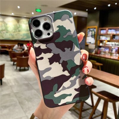 coque de téléphone noire, coque antichoc, armée camouflage