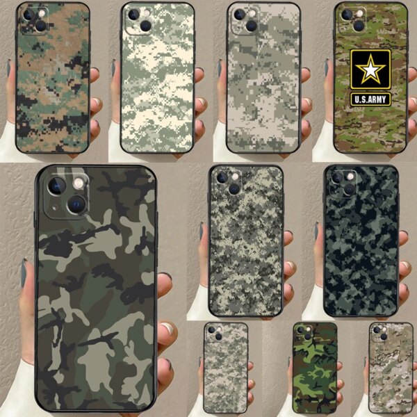 US ARMY Digital CamSolomon Case pour iPhone, Mini Bumper Back Cover