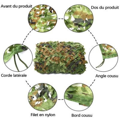 Camnets militaires, pare-soleil en tissu Oxford 210D, chasse dissimulée, entraînement