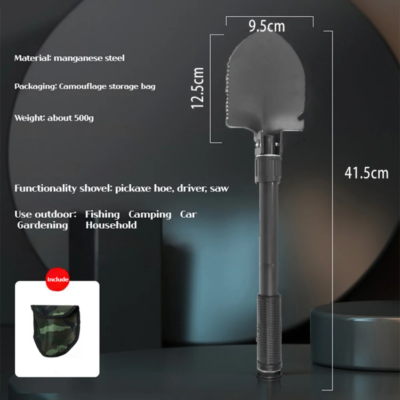 36989-e5b2ab.png Pelle pliante multifonctionnelle en acier inoxydable, pelle de survie pliante, scie à bêche 514, 1 pièce