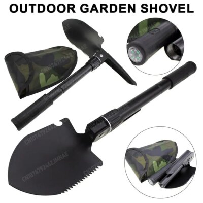 37010-3892f4.jpg Pelle de jardin de camping multifonction, pelle pliante de survie, pelle militaire, randonnée en plein air