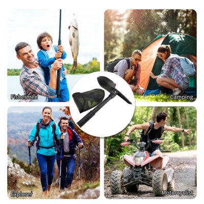 37010-e009c7.jpg Pelle de jardin de camping multifonction, pelle pliante de survie, pelle militaire, randonnée en plein air