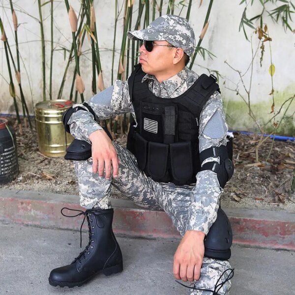MGFLASHFORCE – Gilet Tactique à Système d'Attache MOLLE pour l'Airsoft, Accessoire Porte-plaque Style Swat pour la Pêche, la Chasse, le Paintball, Style Armée ou Police – Image 6