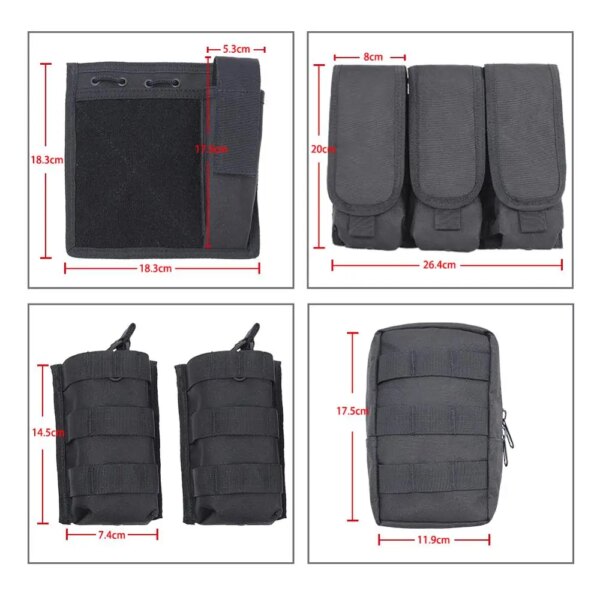 MGFLASHFORCE – Gilet Tactique à Système d'Attache MOLLE pour l'Airsoft, Accessoire Porte-plaque Style Swat pour la Pêche, la Chasse, le Paintball, Style Armée ou Police – Image 5