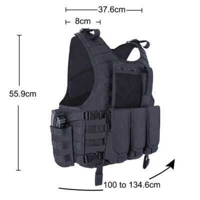 3862-f94350.jpg MGFLASHFORCE â Gilet Tactique Ă SystĂšme d'Attache MOLLE pour l'Airsoft, Accessoire Porte-plaque Style Swat pour la PĂȘche, la Chasse, le Paintball, Style ArmĂ©e ou Police