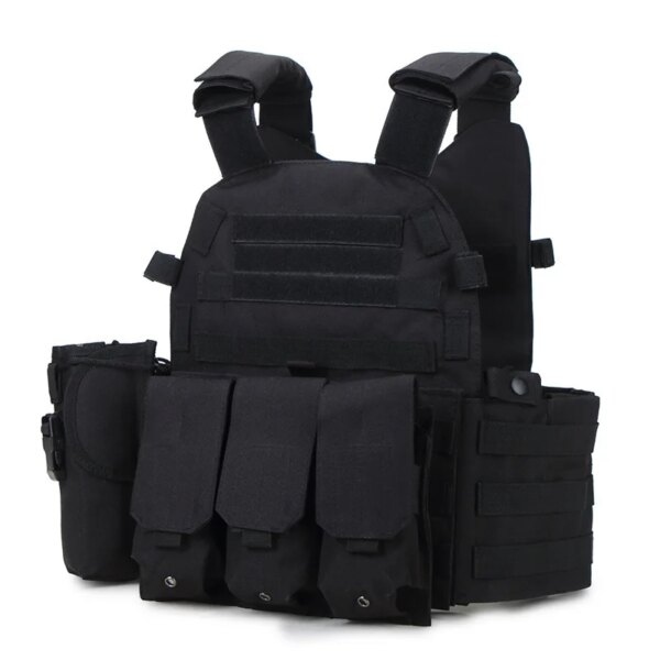 600D, Gilet Tactique pour Chasse, Porte-Plaque Militaire Molle, Arsenal Airsoft, Paintball CS, Tenue Légère, pour Protection Extérieure