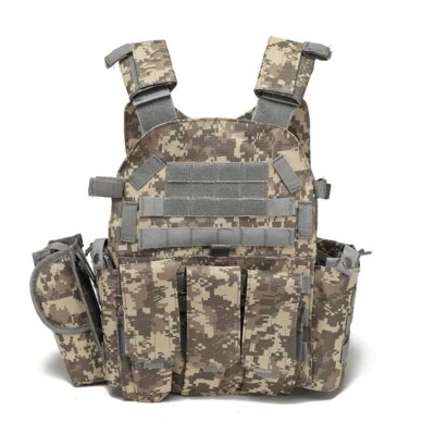 600D, Gilet Tactique pour Chasse, Porte-Plaque Militaire Molle, Arsenal Airsoft, Paintball CS, Tenue Légère, pour Protection Extérieure