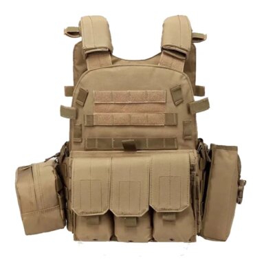 600D, Gilet Tactique pour Chasse, Porte-Plaque Militaire Molle, Arsenal Airsoft, Paintball CS, Tenue Légère, pour Protection Extérieure