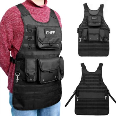 Gilet tactique militaire Molle Airsoft, réglable en extérieur, 600D, léger, pour Paintball, Camping, Barbecue, antisalissure, tablier de Chef