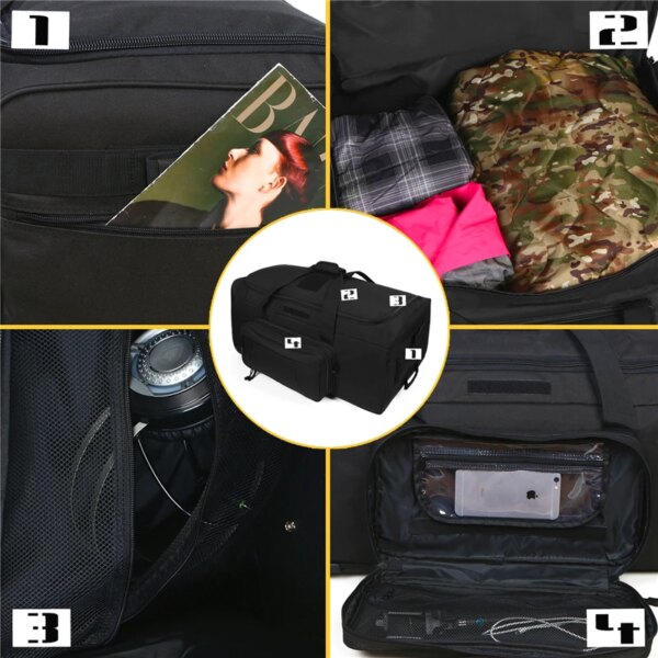 sac militaire à main de voyage à grande capacité pour Camping en plein air 124L – Image 6