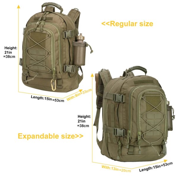 sac a dos militaire Tactique pour Homme, Fourre Tout de 60 L