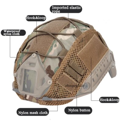 Housse de casque tactique de l'armée pour airsoft et paintball,accessoire militaire de protection pour MH PJ BJ rapide,