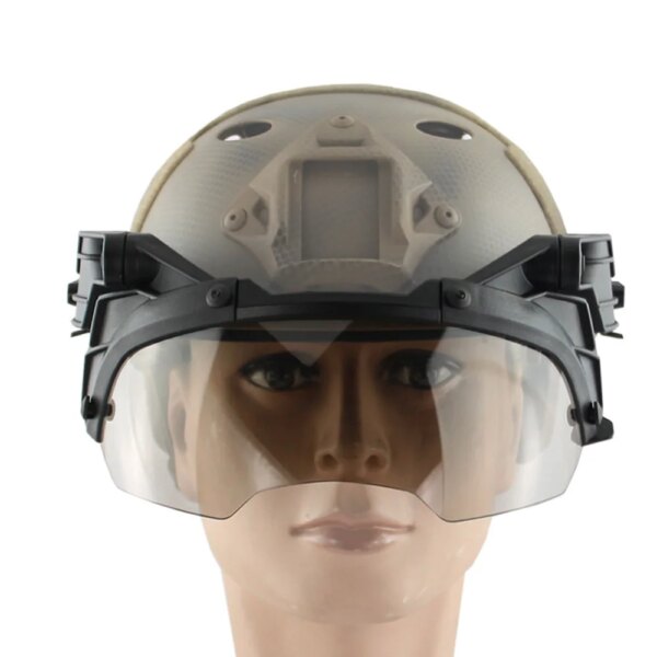 VULPO – casque tactique réglable, lunettes à rabat Airsoft Paintball, casque rapide coupe-vent Anti-buée CS Wargame, lunettes de Protection – Image 2