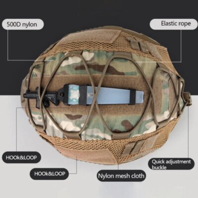 6260-149bb7.jpg Housse de casque de Combat militaire tactique CS Wargame Sport housse de casque pour ops-core Type PJ/BJ/MH casque rapide stroboscopique supports de lumière
