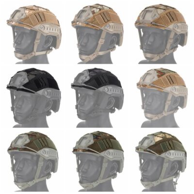 6260-85fb72.jpg Housse de casque de Combat militaire tactique CS Wargame Sport housse de casque pour ops-core Type PJ/BJ/MH casque rapide stroboscopique supports de lumière