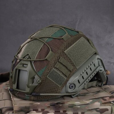 6260-e83345.jpg Housse de casque de Combat militaire tactique CS Wargame Sport housse de casque pour ops-core Type PJ/BJ/MH casque rapide stroboscopique supports de lumière