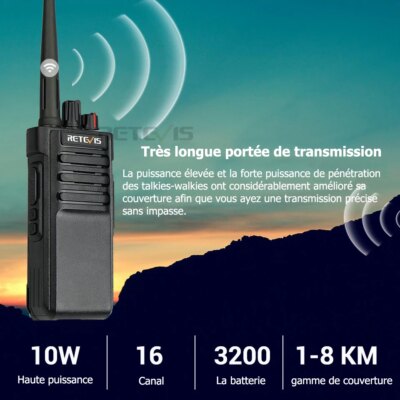 talkie walkie militaire - Retevis RT29 Talkie Walkie Longue Portée