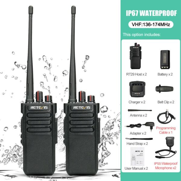 talkie walkie militaire - Retevis RT29 Talkie Walkie Longue Portée