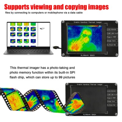 Imageur thermique portatif-40 ℃ à 300 ℃, écran LCD 2.8 pouces