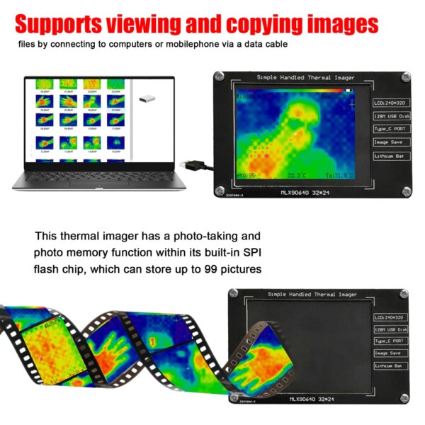 Imageur thermique portatif-40 ℃ à 300 ℃, écran LCD 2.8 pouces – Image 2